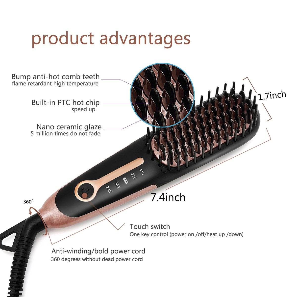 Hair-Straightener-Brush-Enhanced Faster-Heating-Ceramic-Hair Straight