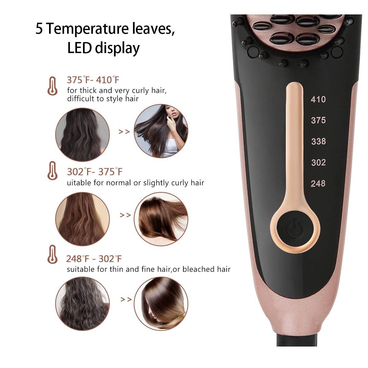 Hair-Straightener-Brush-Enhanced Faster-Heating-Ceramic-Hair Straight