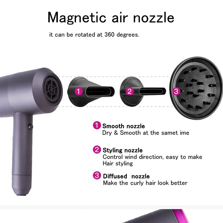 1400W Ionic Hair Dryer Constant Temperature Hammer Negative Professional Hairdryers Hair Care Hair Dryers with Diffuser