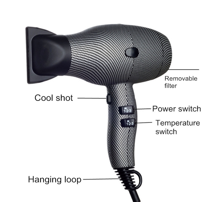 2019 Compact new style salon professional hair dryer hairdryer with diffuser water-transfer painting